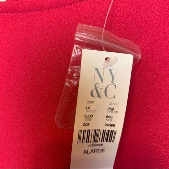 NWT NY&CO Solid Pink Ruffle Short Sleeve Short Sleeve Blouse Scoop Neck size XL - Picture 8 of 12